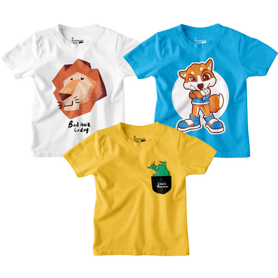 Boy Graphic Printed  Combo Tees