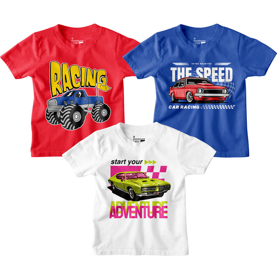 Boy Graphic Printed  Combo Tees