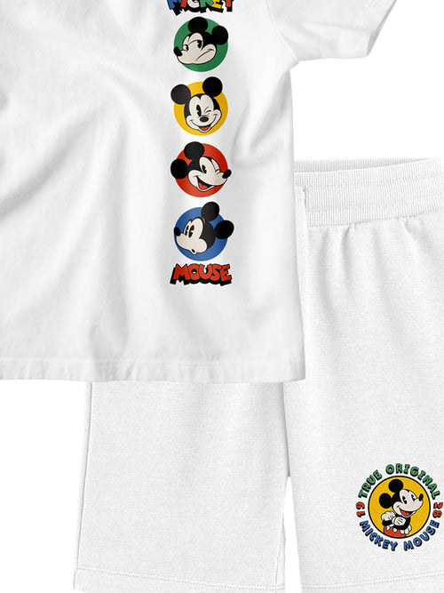 Bonorganik Kids Mickey Mouse Co-ords Set White T-Shirt & Shorts