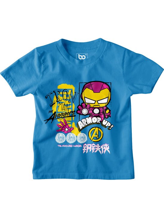 Bonorganik Kids Iron Man Avengers Co-ords Set Blue T-Shirt & Shorts