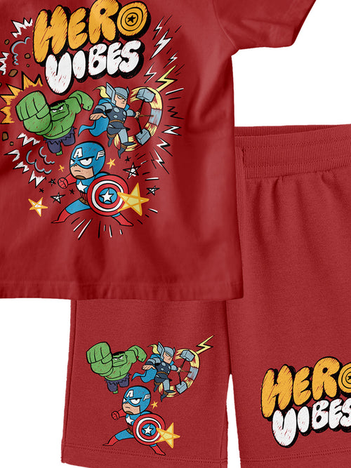 Bonorganik Kids hero vibes Co-ords Set T-Shirt & Shorts