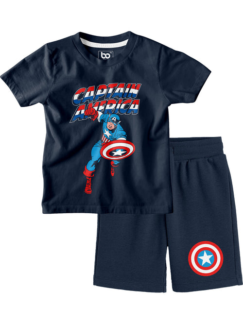 Bonorganik Kids Captian America Co-ords Set T-Shirt & Shorts