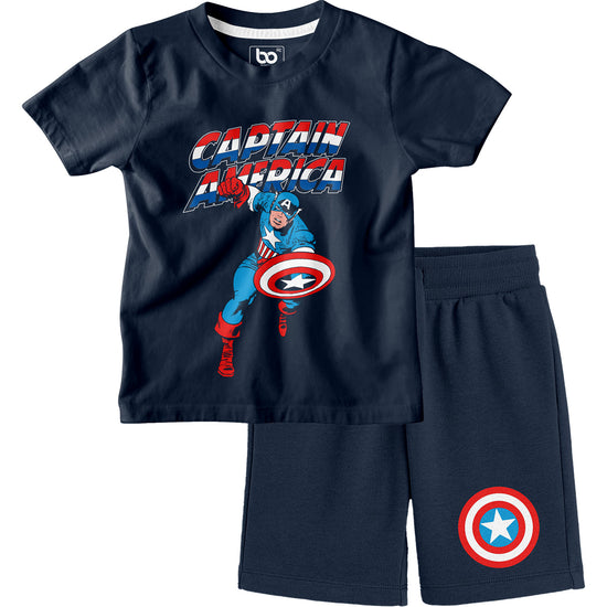 Kids Captian America Co-ords Set T-Shirt & Shorts