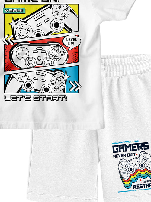 Bonorganik Kids Game On Gamer Co-ords Set T-Shirt & Shorts