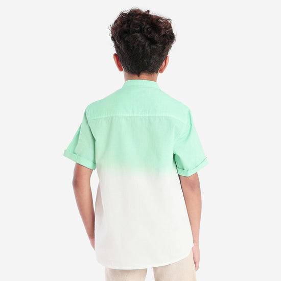 Boys Green White Tie & Die Shirt