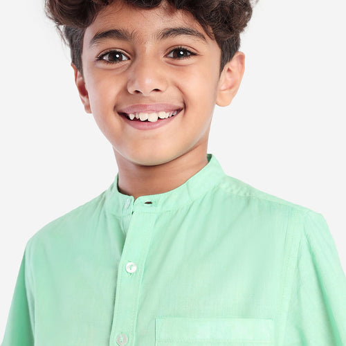Boys Green White Tie & Die Shirt
