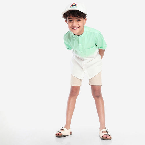 Boys Green White Tie & Die Shirt