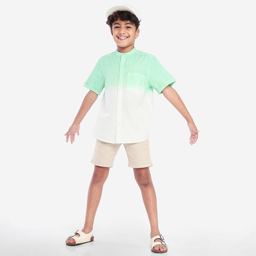Boys Green White Tie & Die Shirt