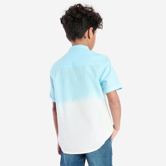 Boys Blue Mandarin collar Shirt