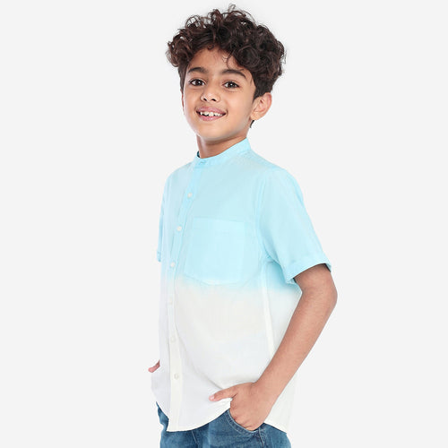 Boys Blue Mandarin collar Shirt