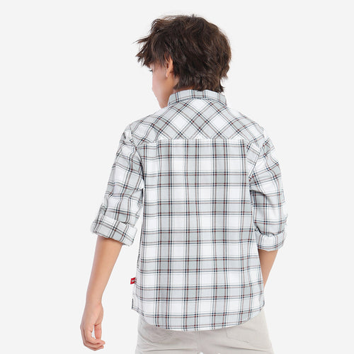 Boys Grey White Color Shirt
