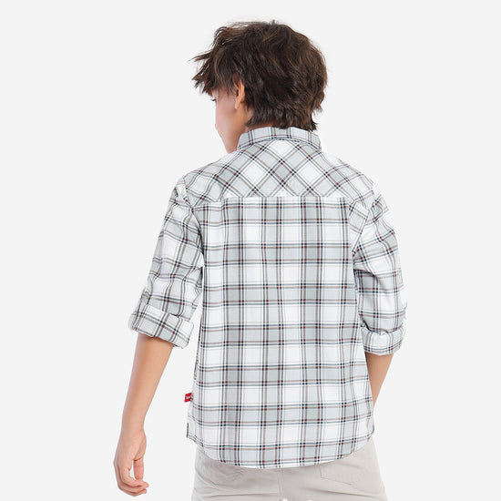 Boys Grey White Color Shirt