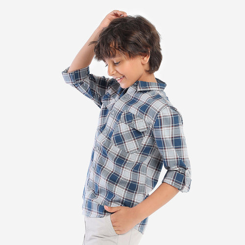 Boys Blue Checks Full sleeve Shirt