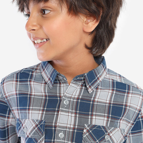 Boys Blue Checks Full sleeve Shirt
