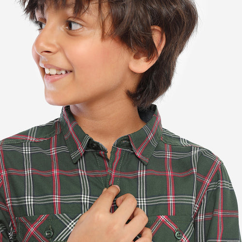 Boys Black Checks Color Shirt