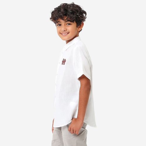 BONKIDS BOYS Mickey Embroidery Half Sleeve SHIRTS