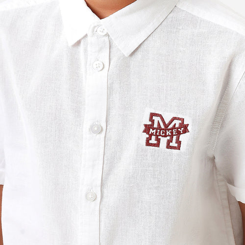 BONKIDS BOYS Mickey Embroidery Half Sleeve SHIRTS