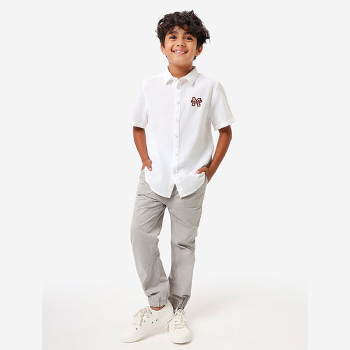 BONKIDS BOYS Mickey Embroidery Half Sleeve SHIRTS
