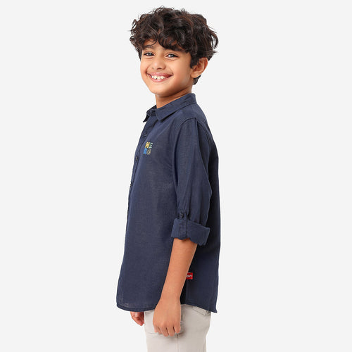 BONKIDS BOYS Hero Embroidery Full Sleeve SHIRTS