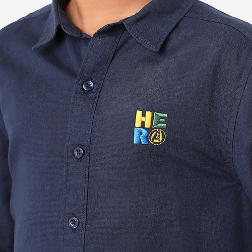 BONKIDS BOYS Hero Embroidery Full Sleeve SHIRTS