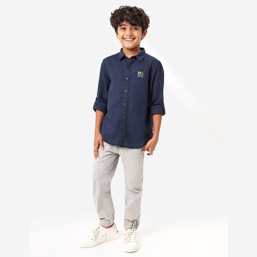 BONKIDS BOYS Hero Embroidery Full Sleeve SHIRTS