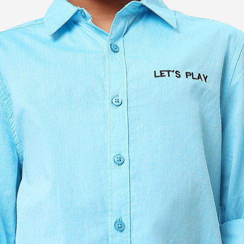 BONKIDS BOYS Lets Play Embroidery Full Sleeve SHIRTS
