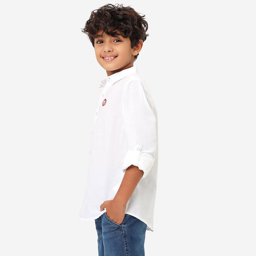 BONKIDS BOYS Iron Man Embroidery Full Sleeve SHIRTS