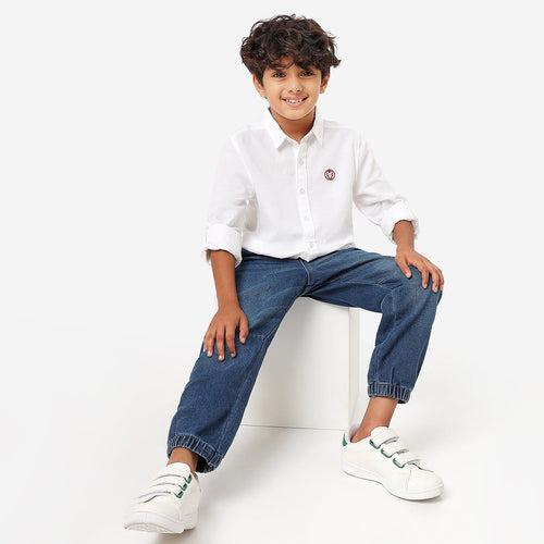 BONKIDS BOYS Iron Man Embroidery Full Sleeve SHIRTS