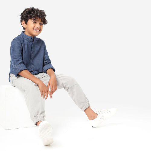 BONKIDS BOYS Solid Mandarin collar SHIRTS