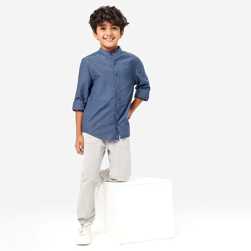 BONKIDS BOYS Solid Mandarin collar SHIRTS