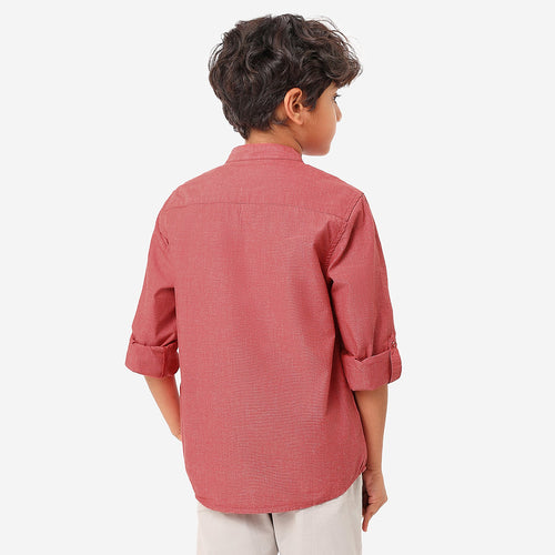 BONKIDS BOYS Solid Mandarin collar Shirt