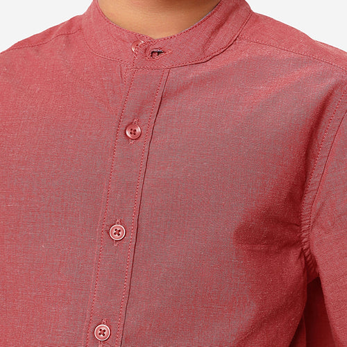BONKIDS BOYS Solid Mandarin collar Shirt