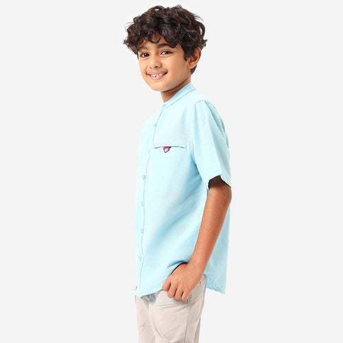 BONKIDS BOYS Sky Blue Half Sleeve SHIRTS