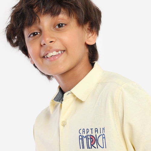 Boys Captain America Embroidery Full Sleeve Shirt