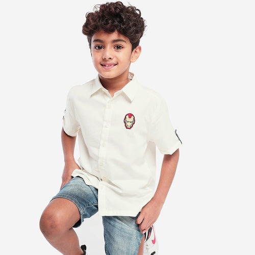 Boys Iron Man Embroidery Shirt