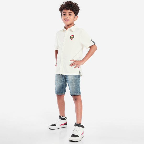 Boys Iron Man Embroidery Shirt