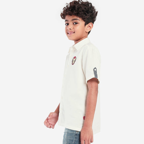 Boys Iron Man Embroidery Shirt