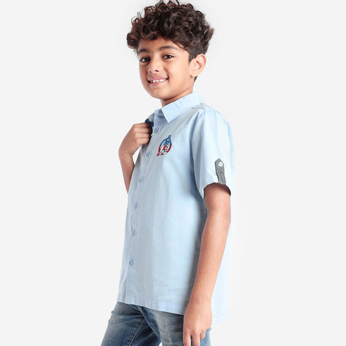 Boys Avengers Embroidery Half Sleeve Shirt