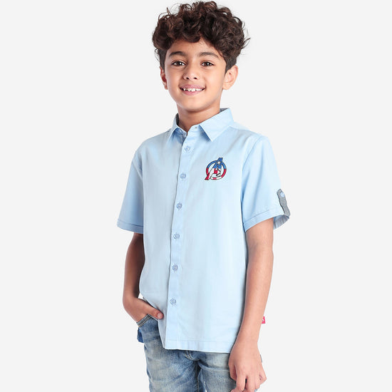 Boys Avengers Embroidery Half Sleeve Shirt