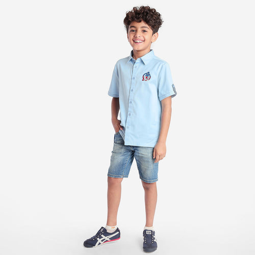 Boys Avengers Embroidery Half Sleeve Shirt