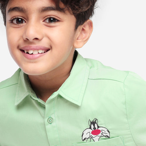 Boys Green loony tunes Shirt