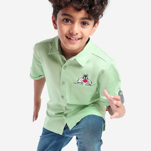 Boys Green loony tunes Shirt