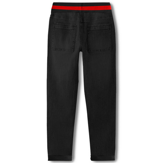 Boys Black Jeans Jogger Fit