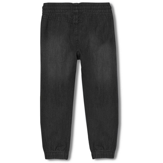 Boys Black Draw Cord Jeans Jogger Fit