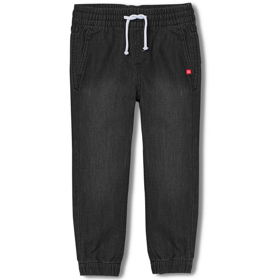 Boys Black Draw Cord Jeans Jogger Fit