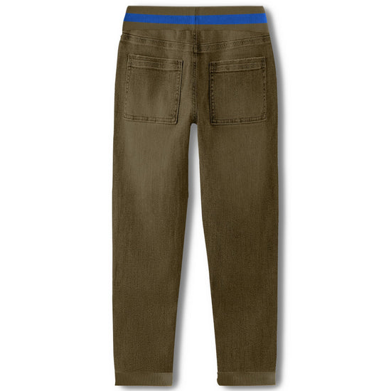 Boys Olive Jeans Jogger Fit