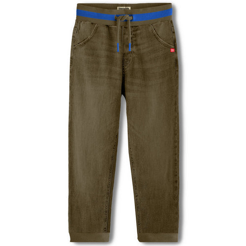 Boys Olive Jeans Jogger Fit