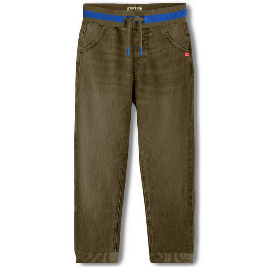Boys Olive Jeans Jogger Fit