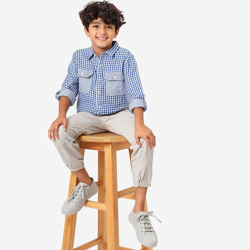 BONKIDS BOYS Double Pocket Checks Full Sleeve SHIRTS