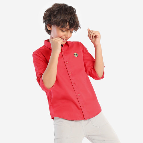 Boys Red Full Sleeve With Avengers Embroidery